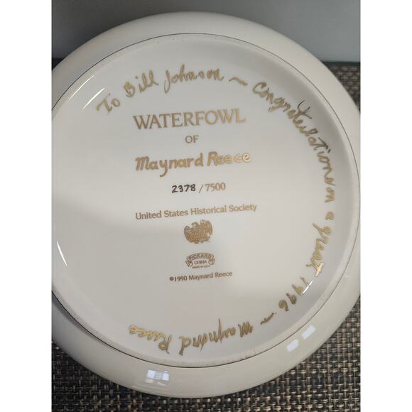 Rare Pickard China Ducks Unlimited Maynard Reece Waterfowl Bowl Historical - Picture 10 of 10